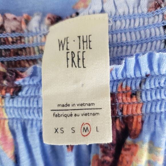 We The Free Linen Blend Smocked Off Shoulder Top M - Picture 3 of 6